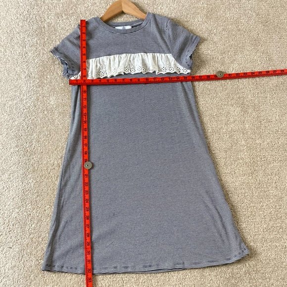 Marks & Spencer Girls Blue/White Broderie Anglais Cap Sleeve Dress Size 10-12 Y - Picture 4 of 9